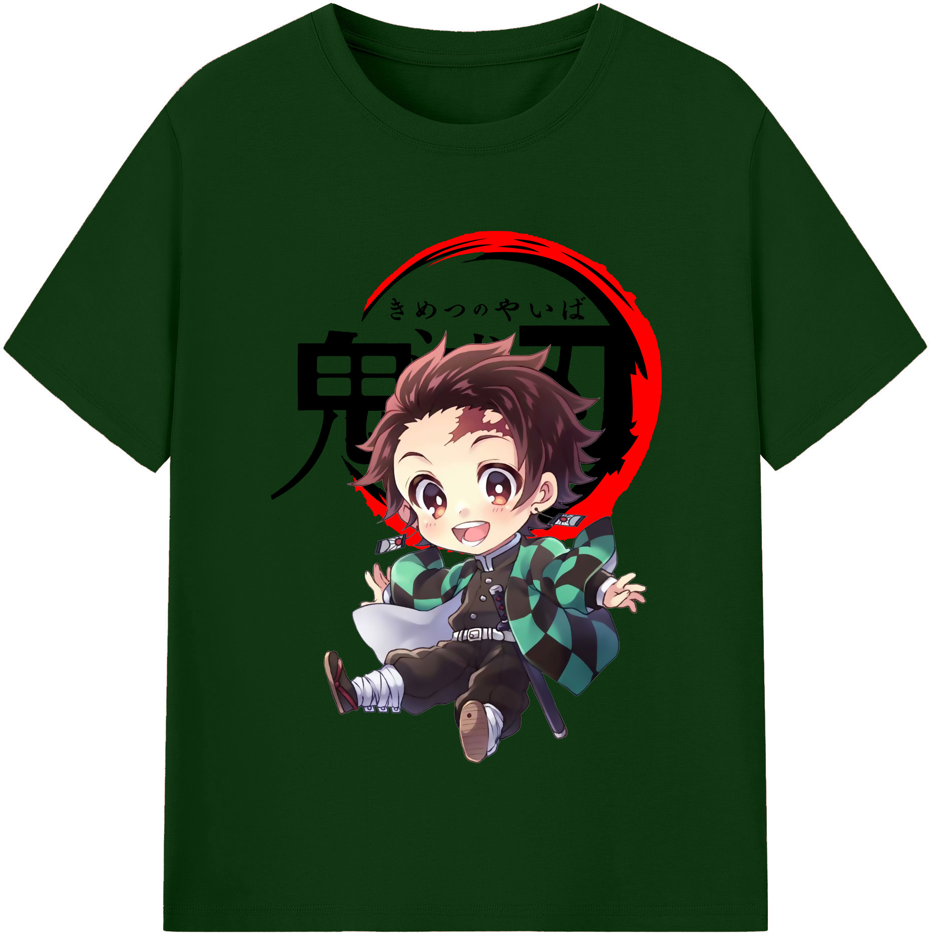 （画像用） 鬼滅の刃 竈門 炭治郎／かまど たんじろう Kamado Tanjirou 綿100％半袖Tシャツ（フロントプリント）